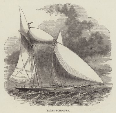 Goélette de yacht (gravure) - English School