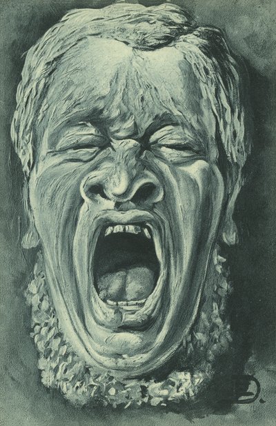 Homme bâillant (litho) - English School