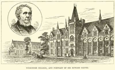 Collège du Yorkshire, et portrait de Sir Edward Baines - English School