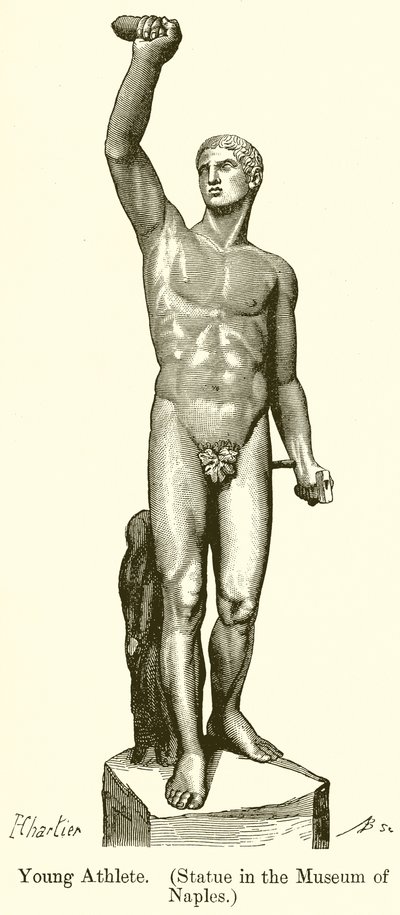 Jeune athlète. (Statue au musée de Naples) - English School