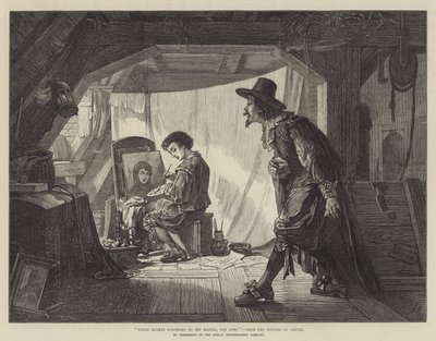 Jeune Rubens surpris par son maître, Van Oort (gravure) - English School