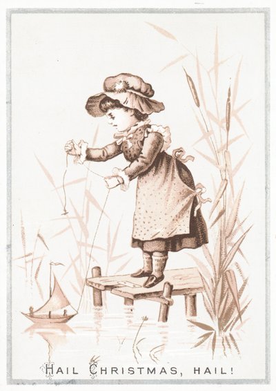 Jeune fille sur un quai avec un yacht - English School
