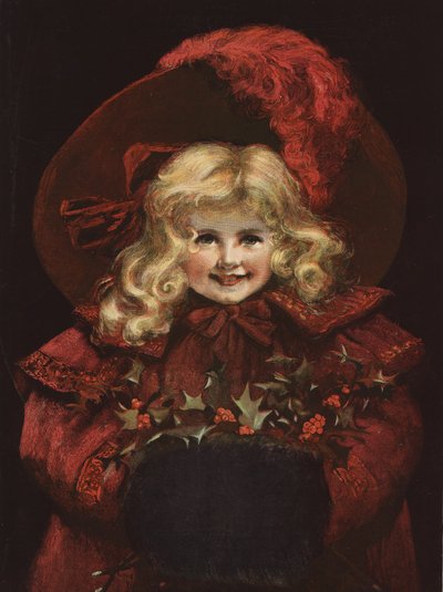 Jeune fille portant un manteau rouge et un bonnet - English School