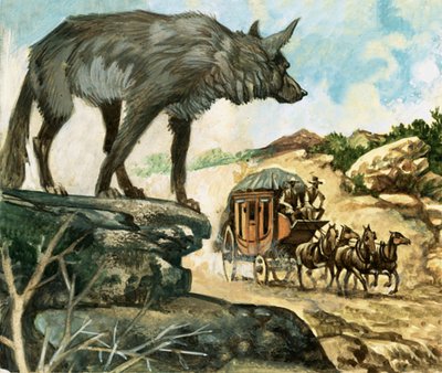 les loups affamés étaient parmi les dangers qui guettaient les voyageurs en diligence - English School