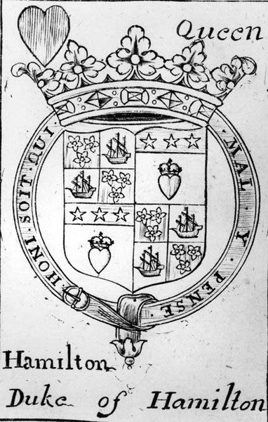 Carte à Jouer représentant les armoiries du Duc de Hamilton - English School English School