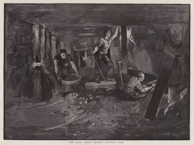 Mineurs travaillant sous terre à la veine de charbon - Enoch Ward
