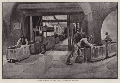 Retrait des wagons de charbon vides au fond d