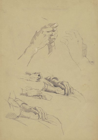 Six Études de Mains, vers 1870-90 - Enoch Wood Perry