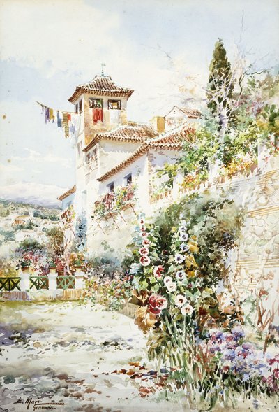 Maison et jardin andalous en été - Enrique Marin Higuero