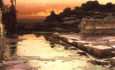 Ruines inondées au coucher du soleil - Enrique Serra