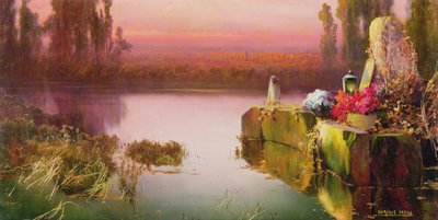 Ruines inondées au coucher du soleil, vers 1898 - Enrique Serra