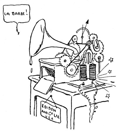 Caricature du phonographe Edison - Enzo Manfredini