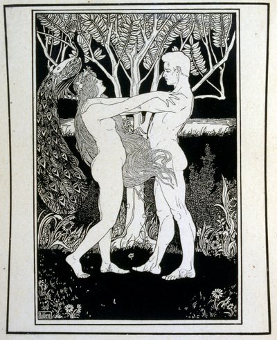 Adam et Ève (innocence), du livre Judah illustré par Ephraim Moses Lilien (1874-1925). Lilien est considéré comme le père de l