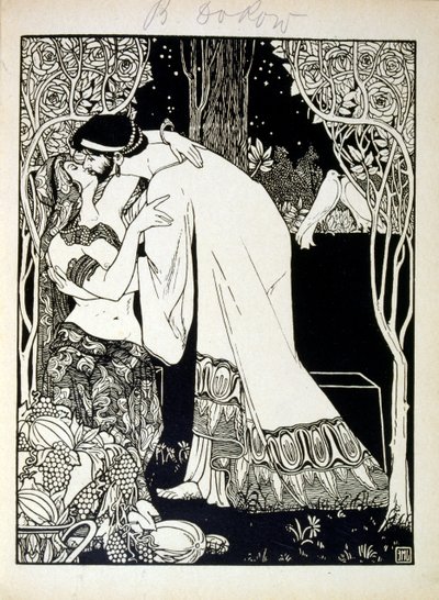 Salomon et la Reine de Saba, du livre Juda illustré par Ephraim Moses Lilien (1874-1925) - Ephraim Moses Lilien