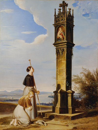 Deux pèlerines devant un oratoire ("Ave Maria") - Erasmus von Engert