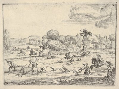 Chasse au sanglier dans un paysage, ca. 1620-38 - Ercole Bazicaluva