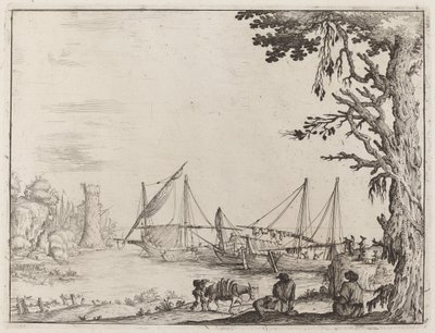 Port avec navires ancrés - Ercole Bazicaluva