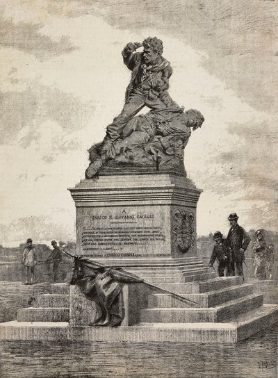 Monument à Enrico et Giovanni Cairoli, patriotes italiens, groupe en bronze par le sculpteur Ercole Rosa, sur la colline du Pincio, Rome, Italie - Ercole Rosa