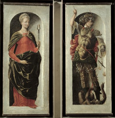 Sainte Apollonie et Saint Michel, vers 1473 - Ercole de Roberti