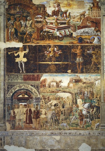 Le mois de septembre : Le triomphe de Vulcain et le signe de la Balance, de la Salle des Mois, 1467-70 - Ercole de Roberti