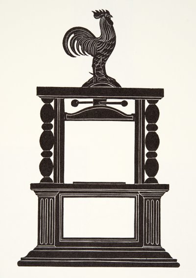 Coq et la presse à imprimer - Eric Gill