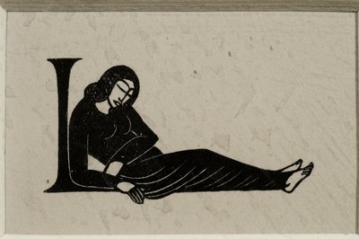 Initiale L avec femme - Eric Gill