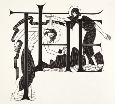 Le Baptême de Jésus par Jean-Baptiste des Quatre Évangiles - Eric Gill