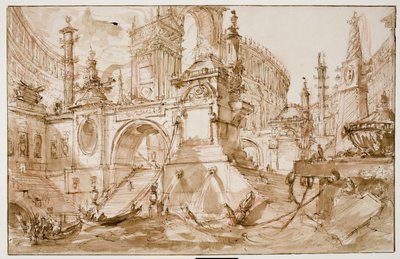 Fantaisie architecturale – port antique - Eric Hebborn