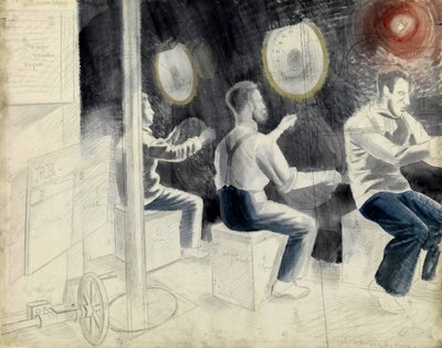 Salle de contrôle de plongée, pendant l