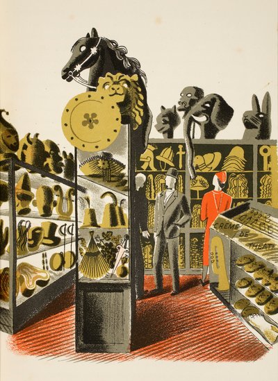 Magasin de location de costumes et accessoires de théâtre, illustration de 