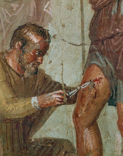 Énée blessé entre Vénus et Ascagne (fresque) - Erich Lessing