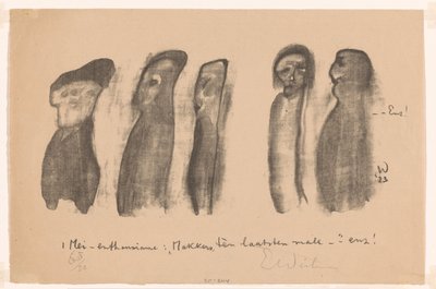 Cinq figures le jour de la fête du travail - Erich Wichmann (signed by artist)