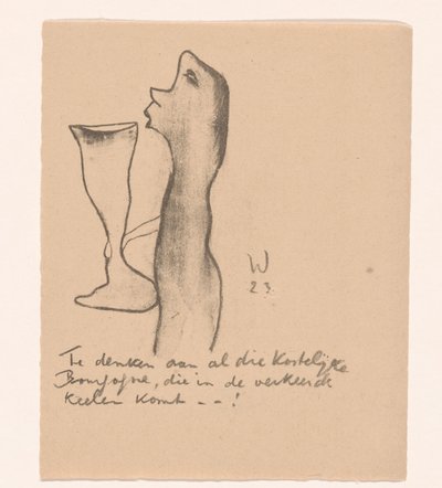 Figure avec grand verre de vin Idealisten II en verdere Kanttekeningen - Erich Wichmann