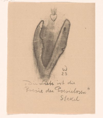 Deux têtes abstraites et un cœur sacré (Idealisten II en verdere Kanttekeningen) - Erich Wichmann