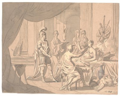 Scène antique. Une dame noble ornée par d