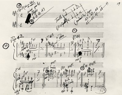 Manuscrit autographe de Parade - Erik Satie