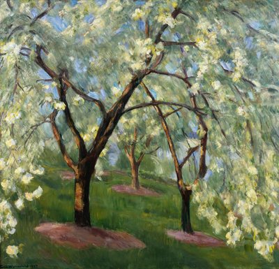 Cerisier en fleurs dans le jardin à Lysaker - Erik Theodor Werenskiold
