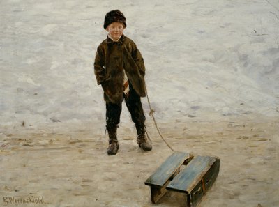 Garçon de Briskeby avec une luge - Erik Theodor Werenskiold