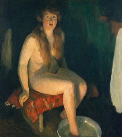 Bain de pieds devant la cheminée - Erik Theodor Werenskiold