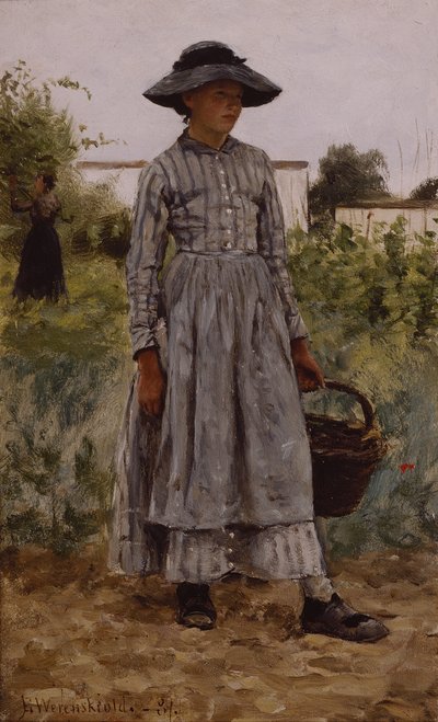 Fille avec panier - Erik Theodor Werenskiold