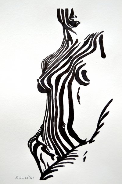Nude rayé zébré - Erik Van Velzen
