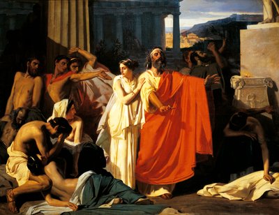 Œdipe et Antigone pendant la peste à Thèbes, par Eugene-Ernest Hillemacher - Ernest Hillemacher