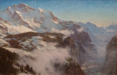 Hiver dans la vallée de Lauterbrunnen, Suisse - Ernest Albert Waterlow