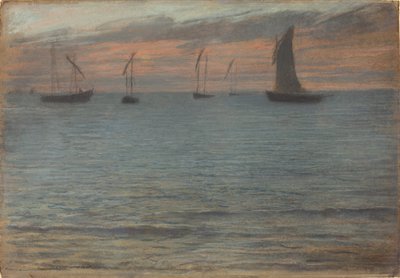 Paysage marin au coucher du soleil - Ernest Ange Duez