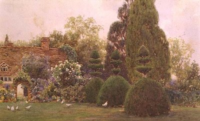 Poules dans un jardin - Ernest Arthur Rowe