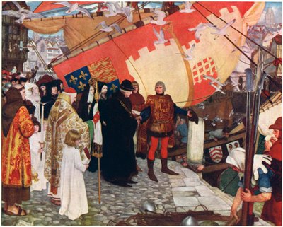 Le Départ de John et Sebastian Cabot de Bristol en 1497 - Ernest Board