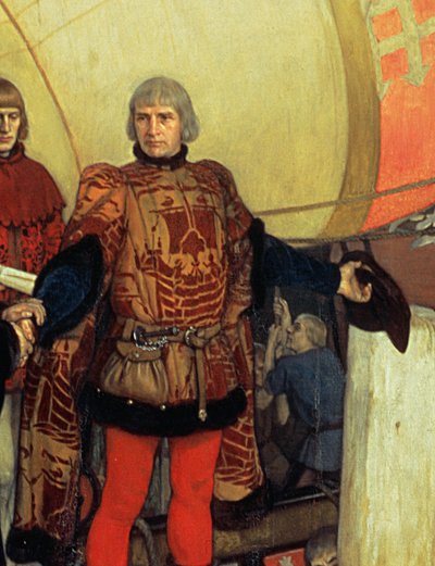 Le départ de John et Sebastian Cabot de Bristol pour leur premier voyage de découverte en 1497 - Ernest Board