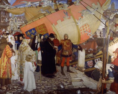 Le Départ de John et Sebastian Cabot pour leur Premier Voyage de Découverte - Ernest Board