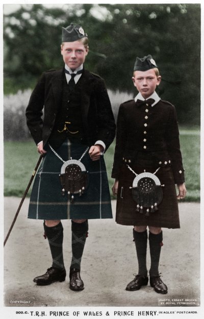 Le prince de Galles et le prince Henri, vers 1910 - Ernest Brooks