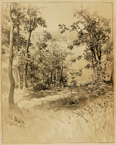 New York, site du fort Washington, vue sur le fort Lee - Ernest C. Peixotto